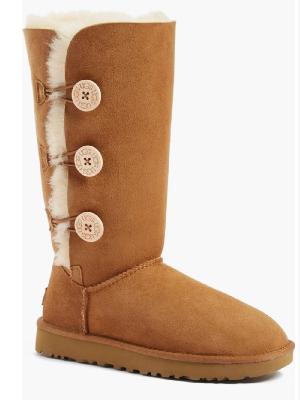 NIB $220 UGG Bailey Suede Button Triplet II Water-Repellent Tall Boots- size 11W